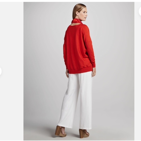 Eileen Fisher Ballet Neck Merino Jersey High-Low Sweater Top Size Medium - Picture 12 of 12